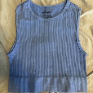 Garage Light Blue Ribbed Tank Top